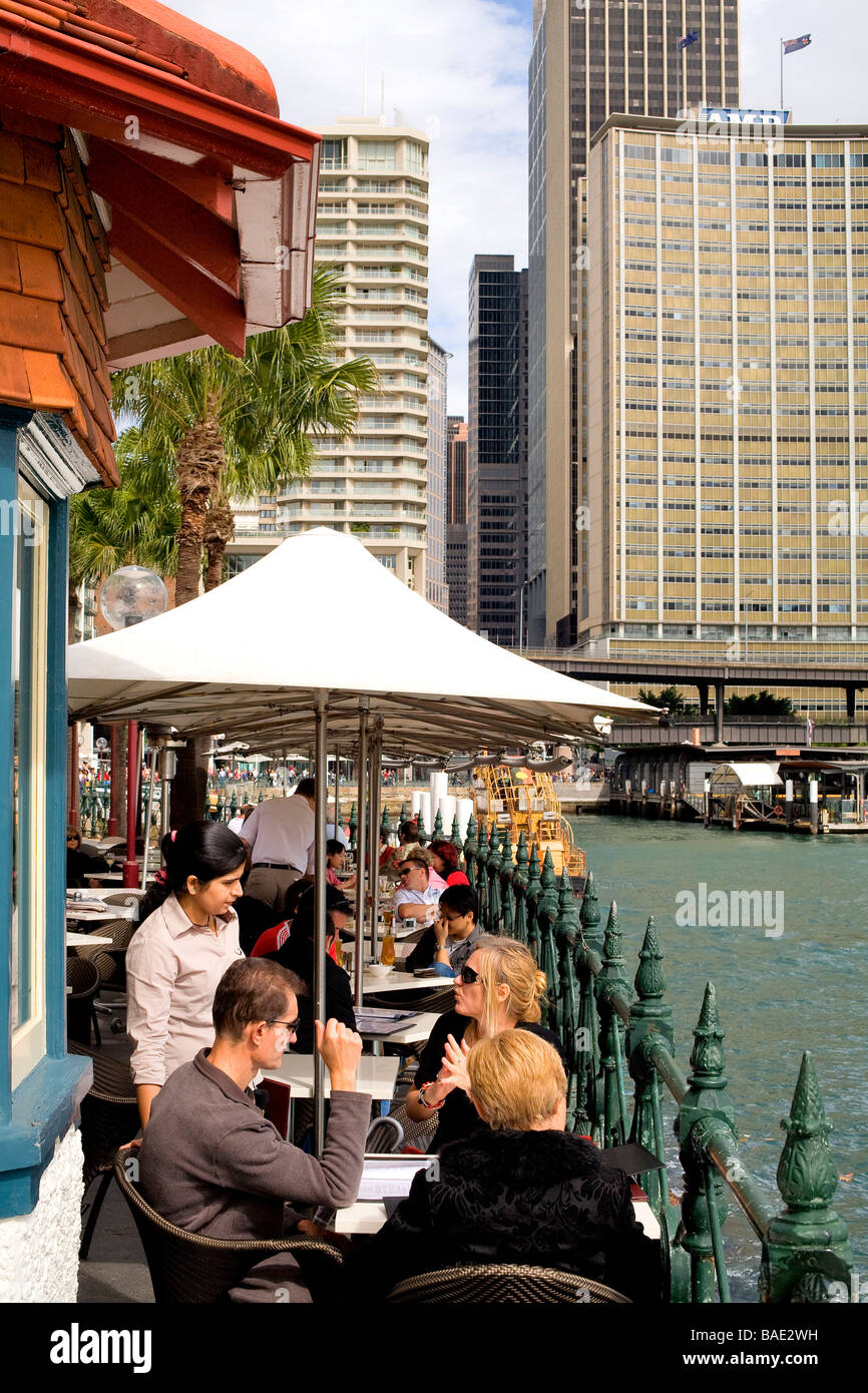 Australien, New South Wales, Sydney, Circular Quay, open-air-restaurant Stockfoto