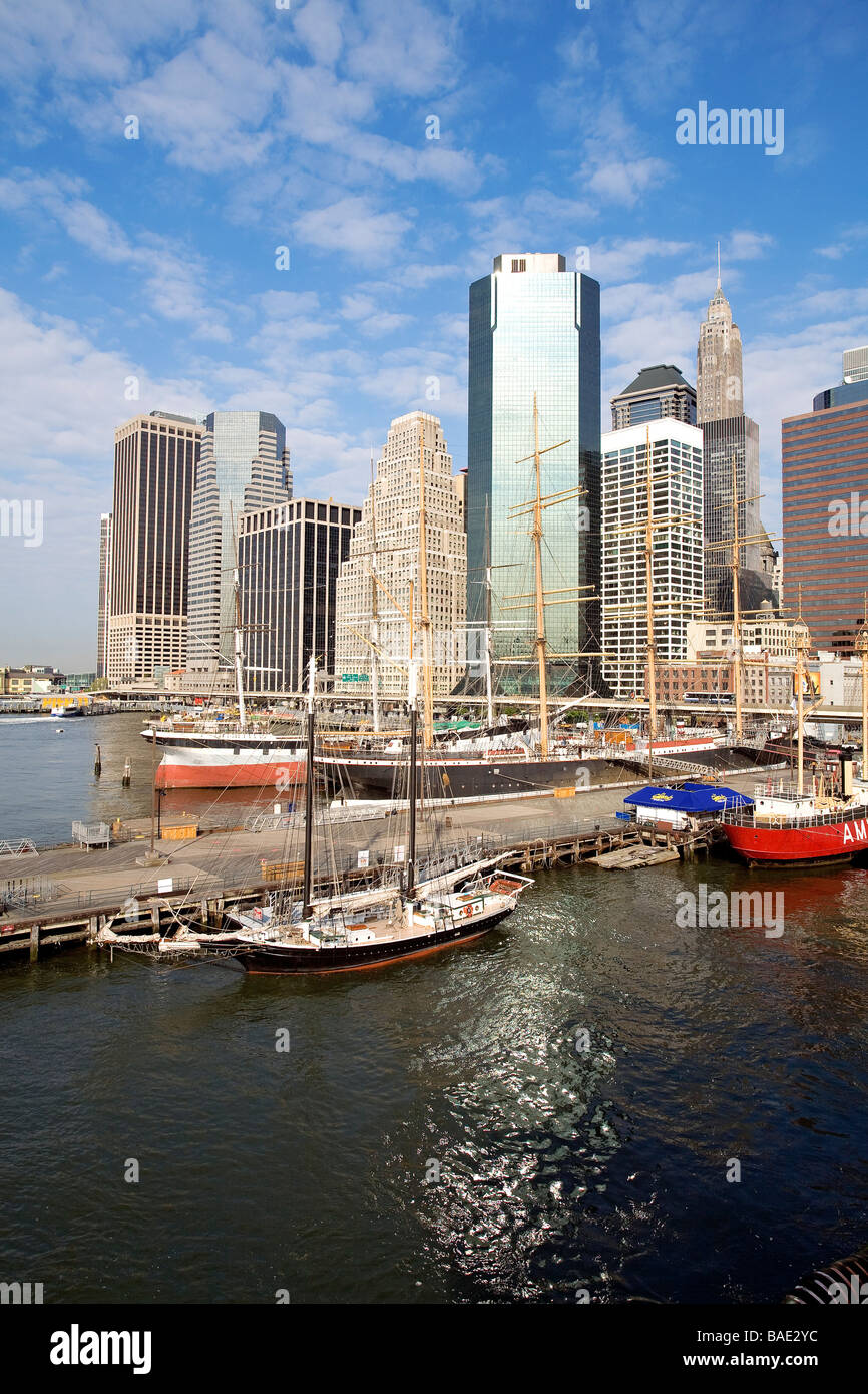 Vereinigte Staaten, New York, South Street Seaport, vom Pier 17 Stockfoto