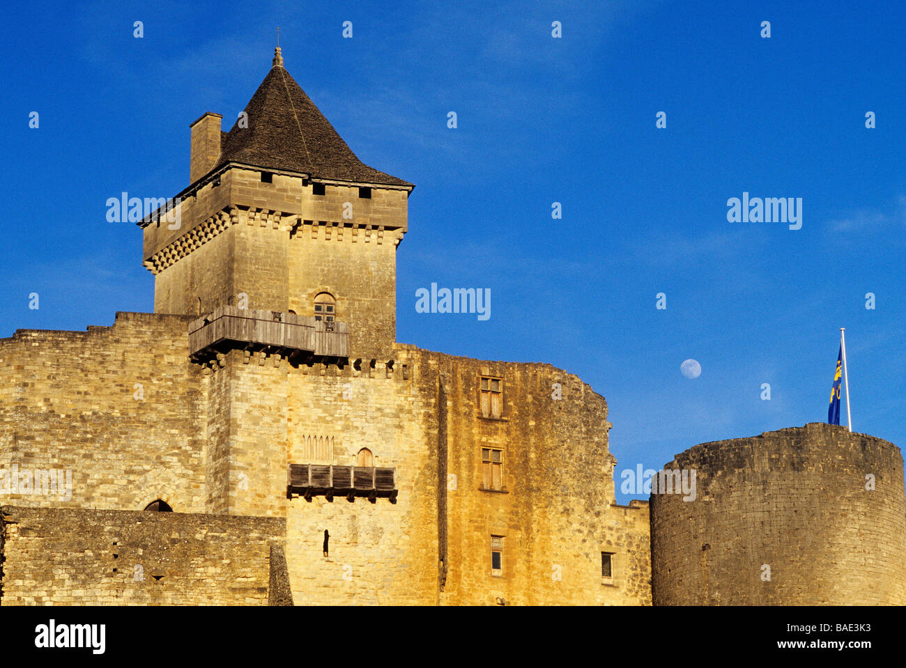 Frankreich, Dordogne, Perigord Noir, Dordogne-Tal, Castelnaud la Chapelle, Chateau de Castelnaud, Musee De La Guerre au Moyen Stockfoto