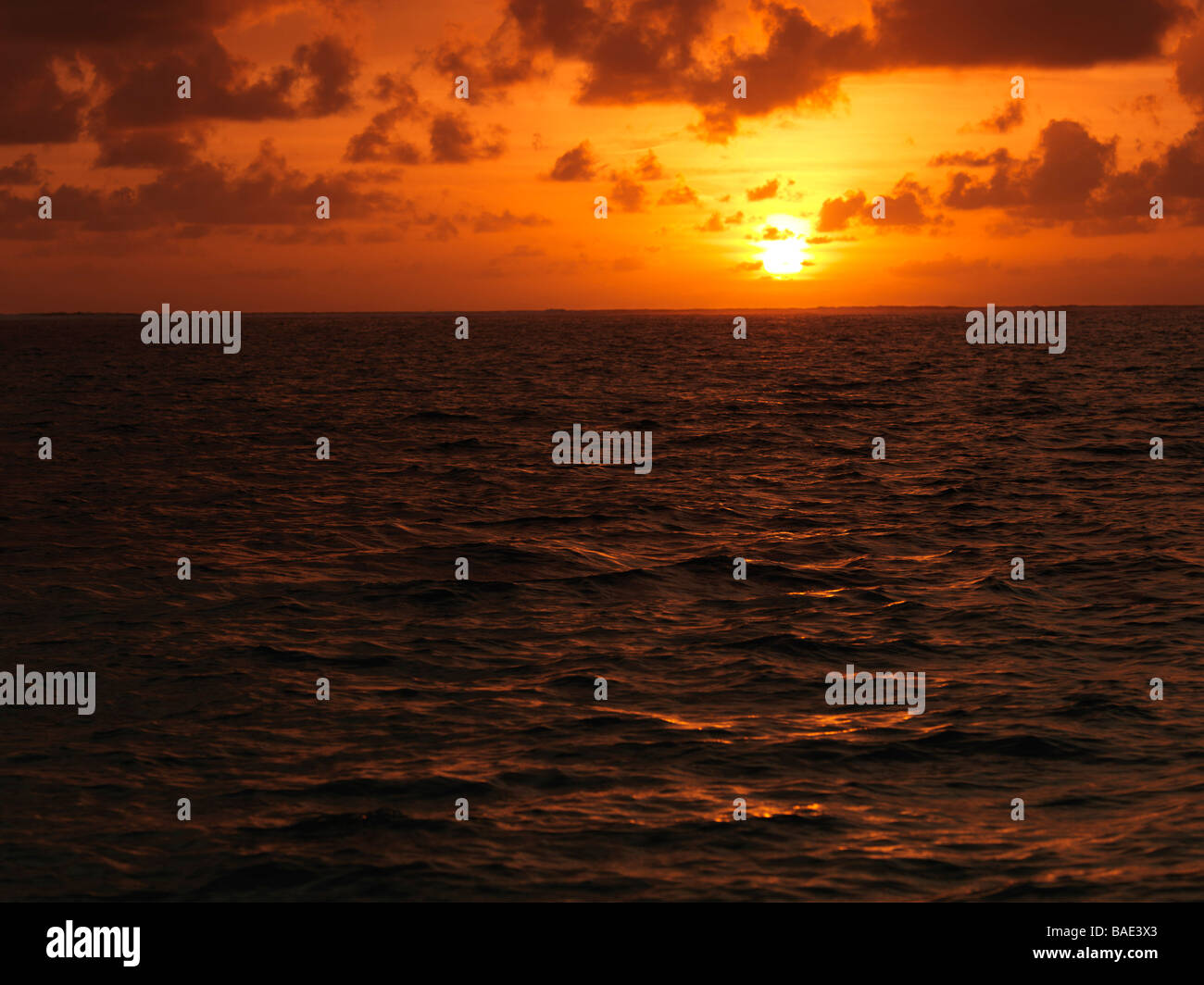 Sonnenuntergang, Belize Stockfoto