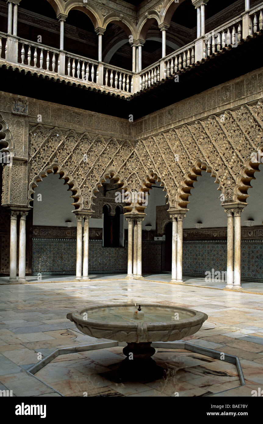 Spanien, Andalusien, Sevilla, der Alcazar, Weltkulturerbe der UNESCO, Palacio del Rey Don Pedro, dem Patio de Las Stockfoto