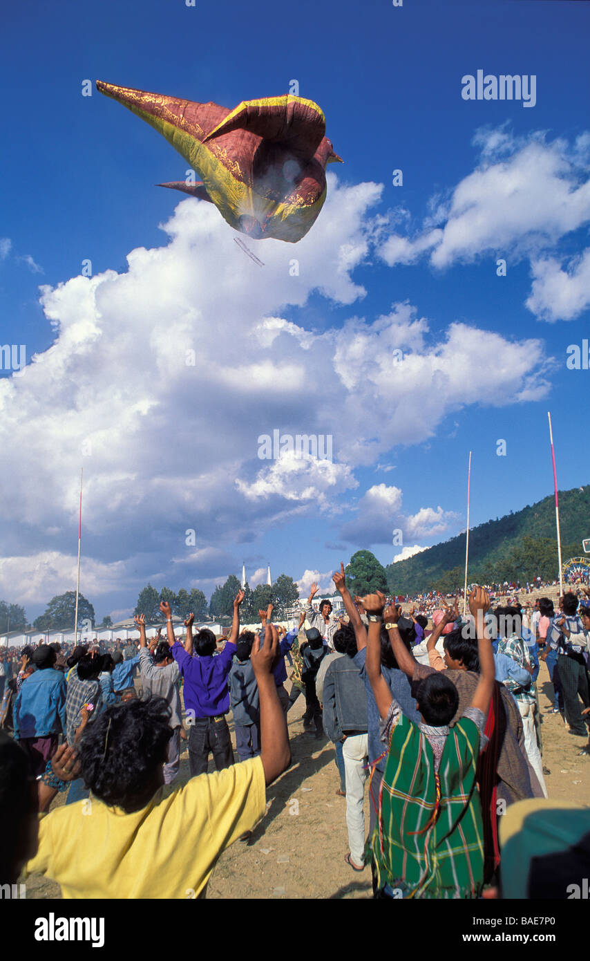 Myanmar (Burma), Shan-Staat, Taunggyi, Ballon-Festival während der buddhistischen Feier des vollen Mondes Tazaungmon genannt (oder Stockfoto