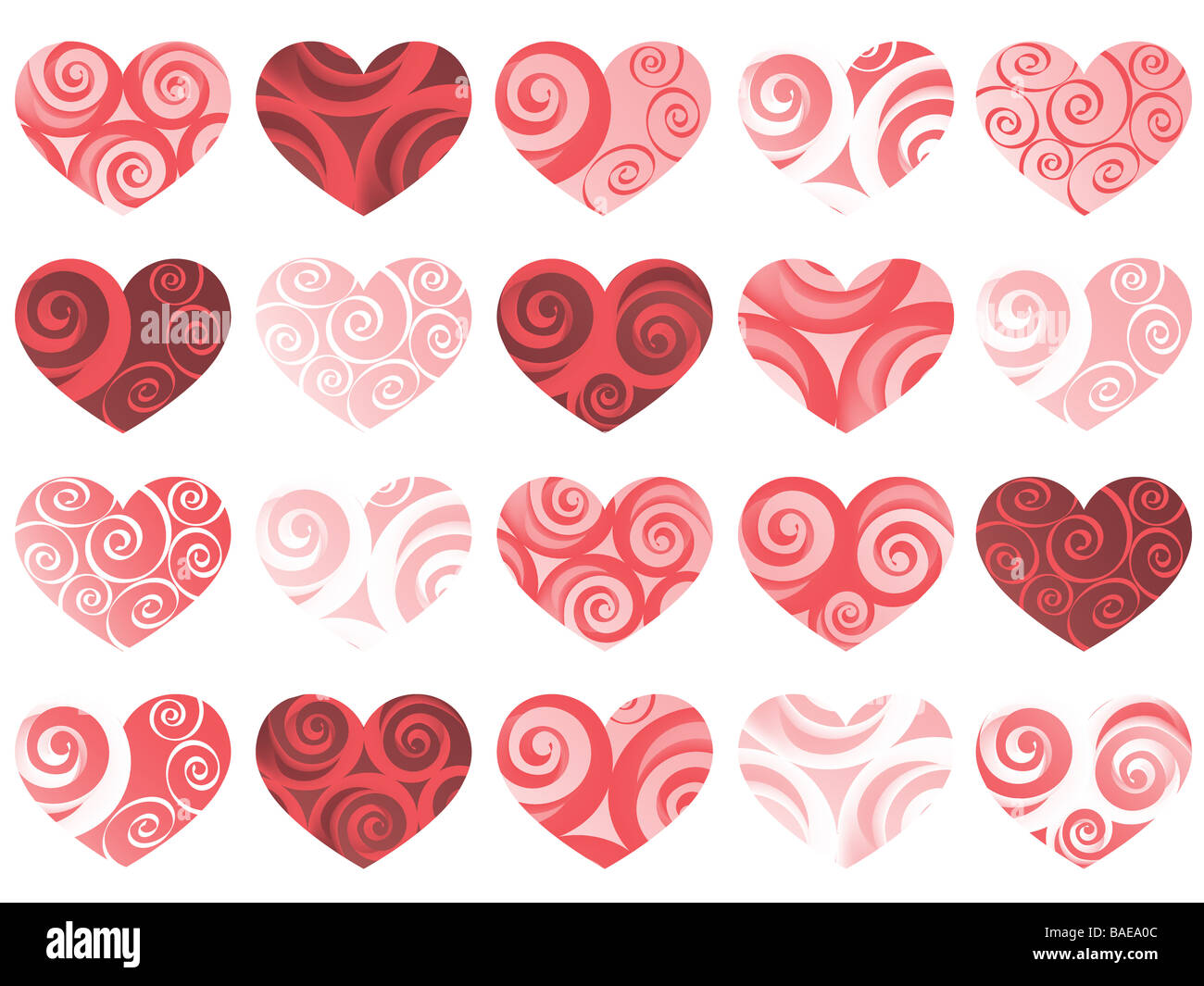 Herzen isoliert Muster Vektor Urlaub Valentinstag Stockfoto