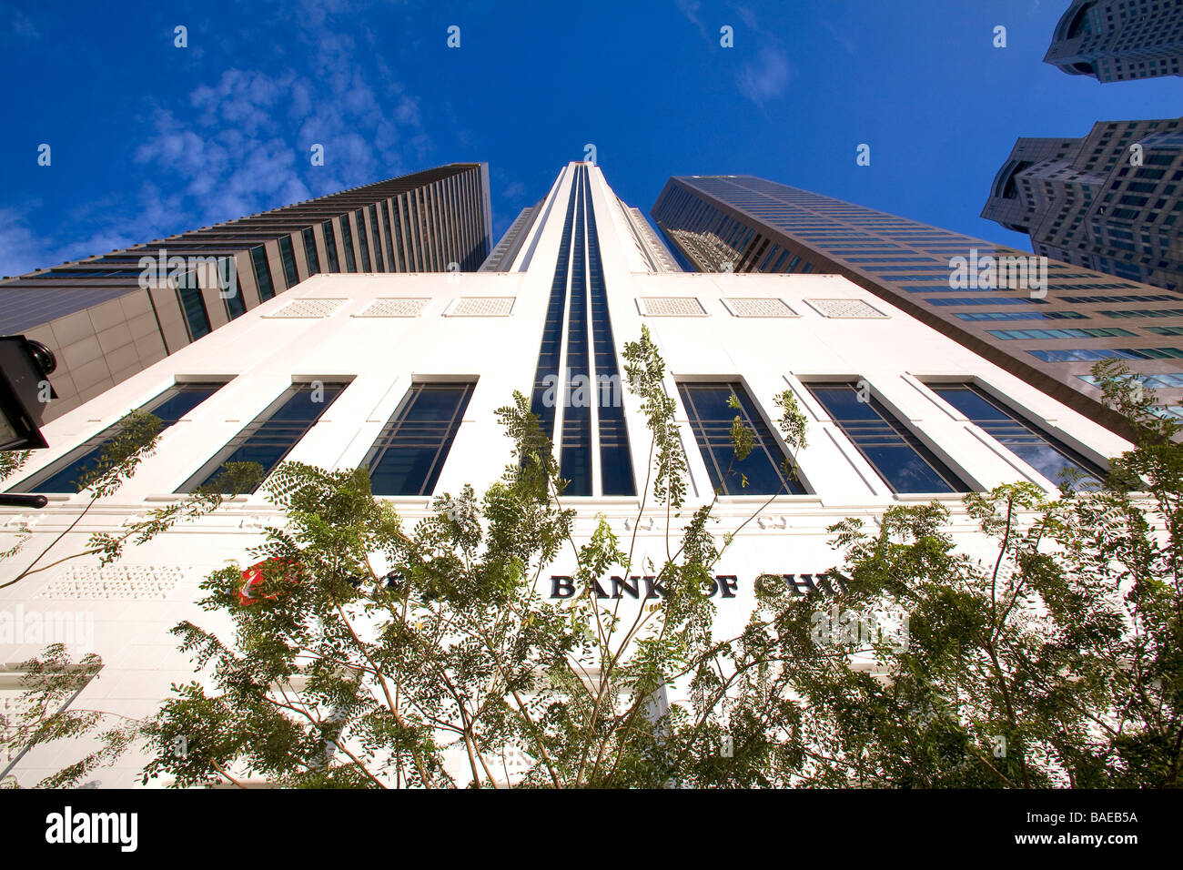 Singapur, Boat Quay, Gebäude der Bank of China Stockfoto