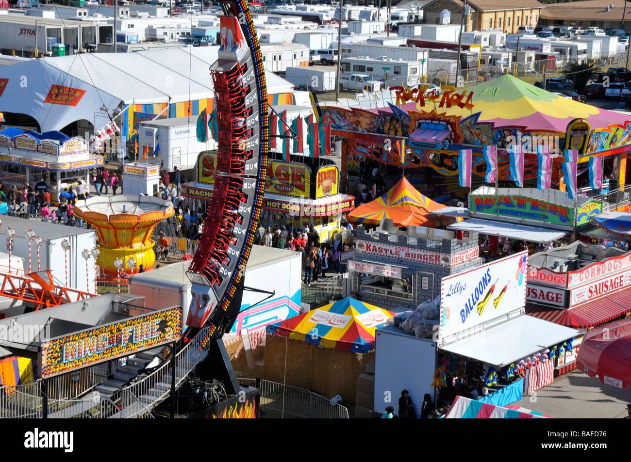 Luftaufnahme von Strawberry Festival Plant City Florida Stockfoto