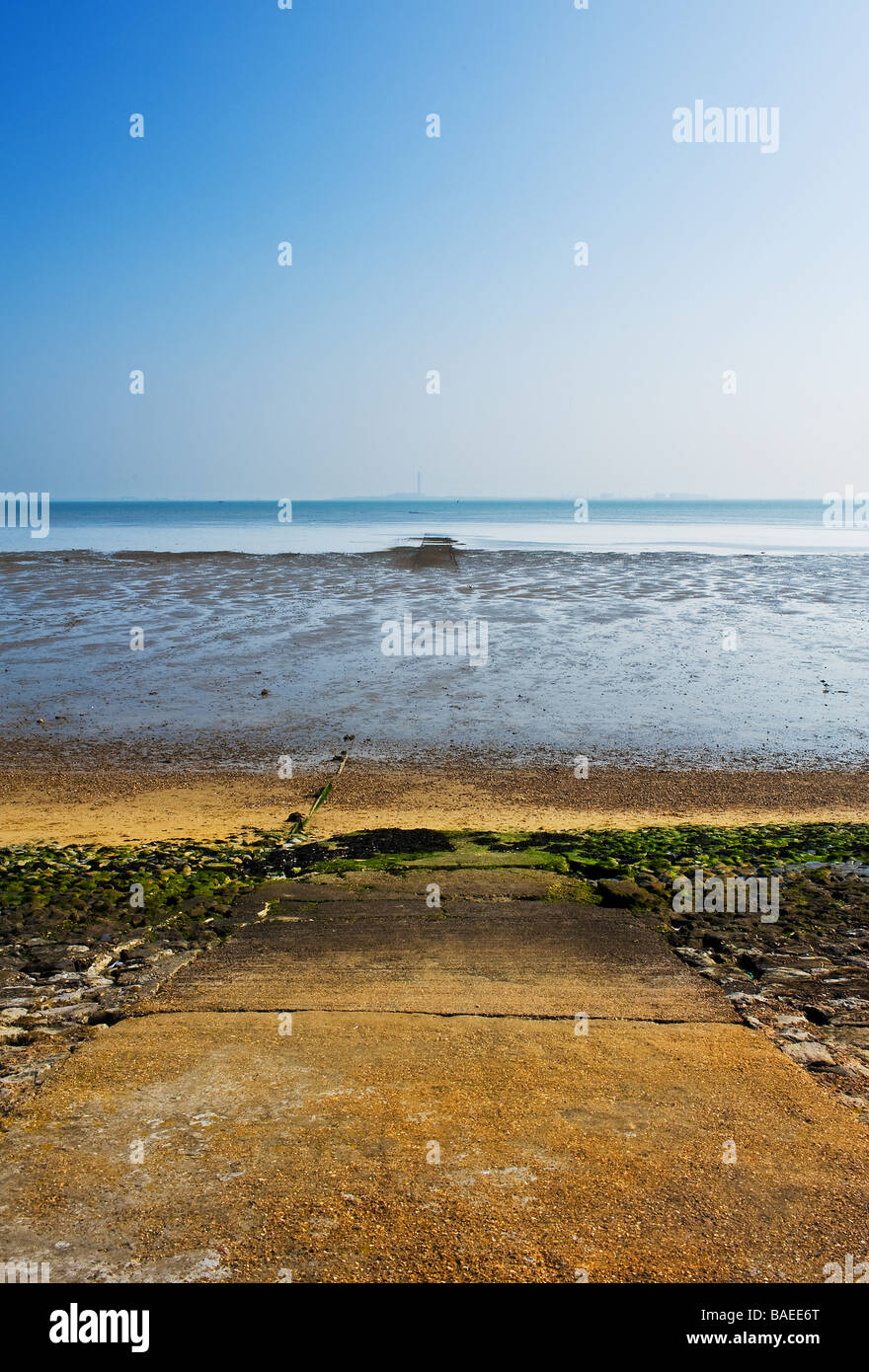 Der Strand von Sandstraenden bei Southend on Sea in Essex.  Foto von Gordon Scammell Stockfoto