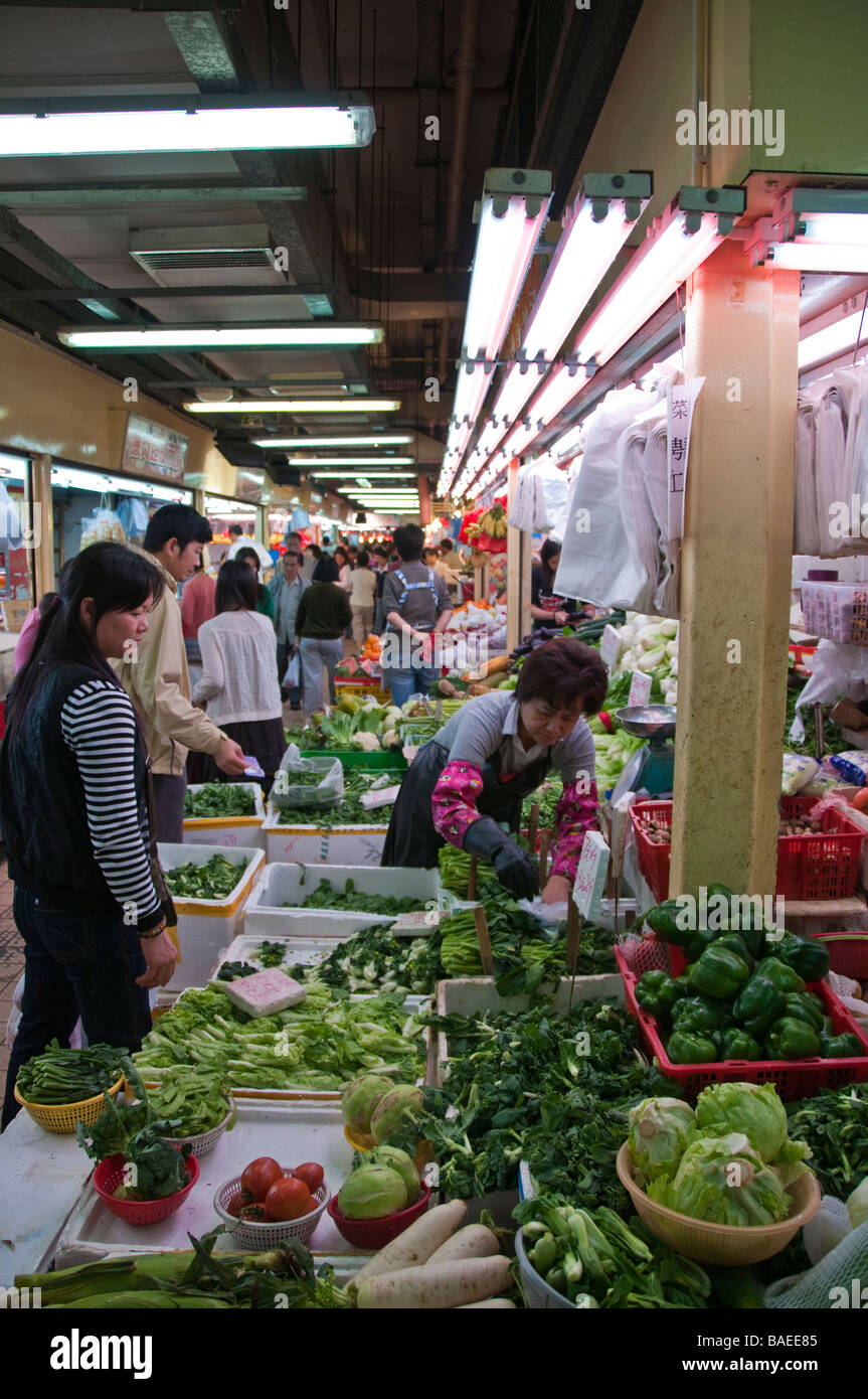 Lebensmittel-Markt in Hong Kong Stockfoto