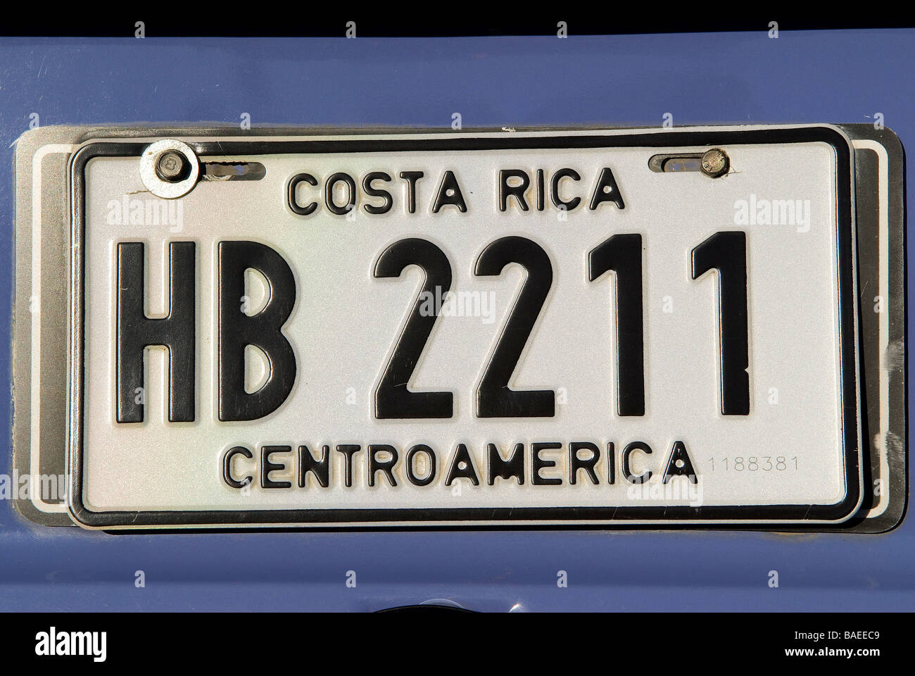 Costa Rica, nationalen Kfz-Kennzeichen Stockfoto
