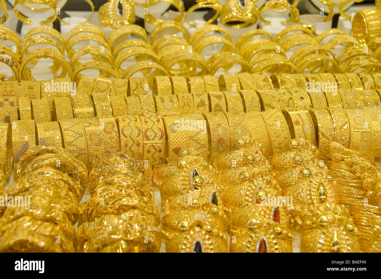 In Deira Dubai Gold Markt Stockfoto