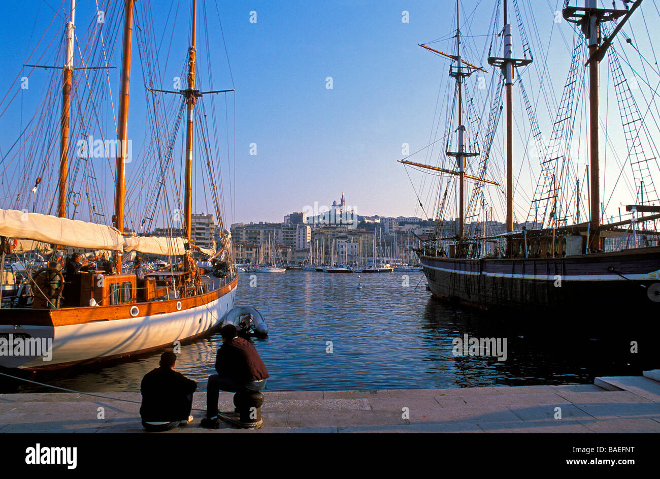 Bouches du Rhone, Marseille, Vieux Port, Frankreich, der Quai d ' Honneur vor dem Rathaus Stockfoto