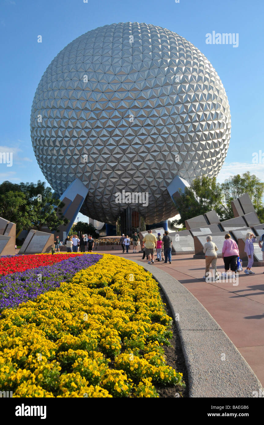 Raumschiff Erde im Walt Disney World Epcot Theme Park Center Orlando Florida Central Stockfoto