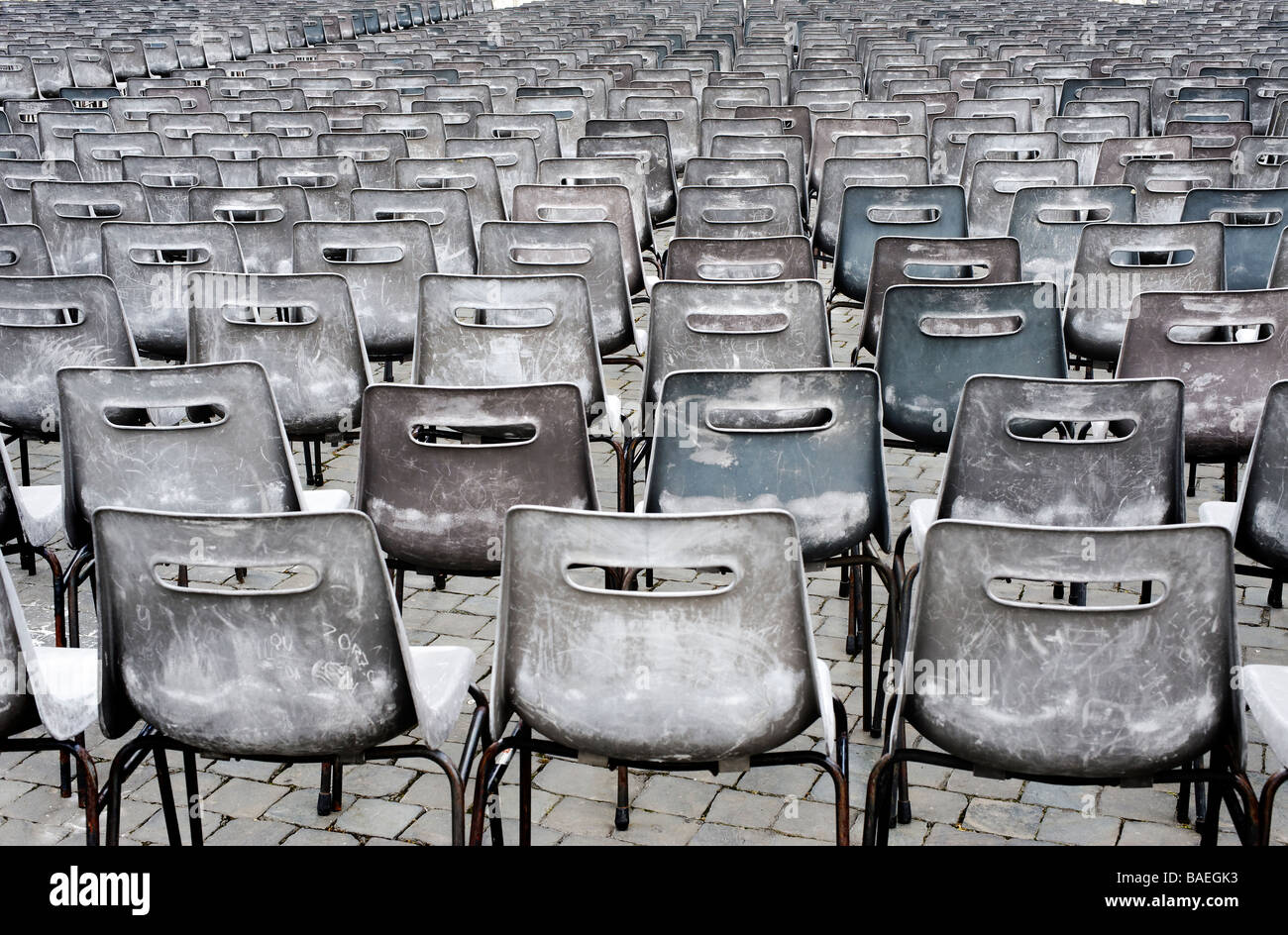 Temporäre Sitzplätze in St. Peter's Square Rom Stockfoto