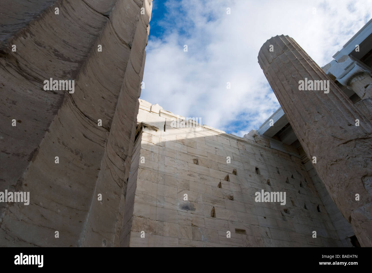 Die Propyläen der Athener Akropolis Stockfoto