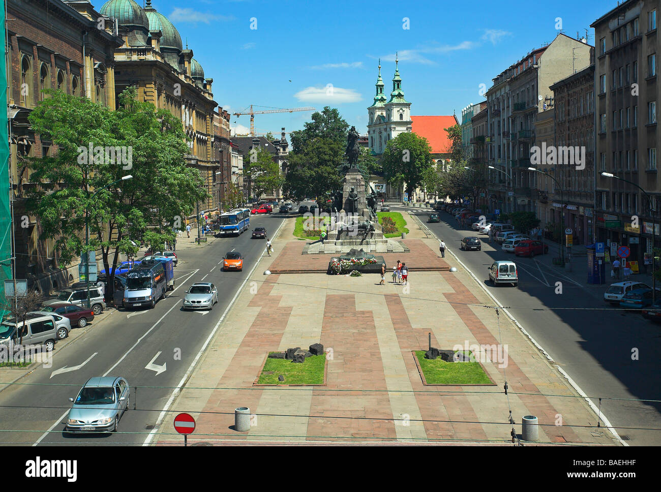 Matejko Platz in Krakau Polen Stockfoto