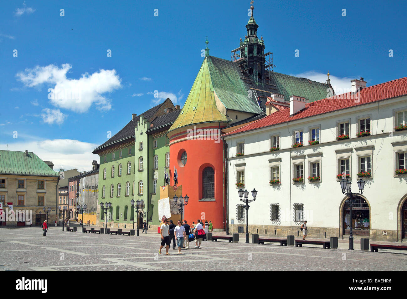 Kleinen Marktplatz Rückseite s St. Barbara Kirche Krakau Polen Stockfoto