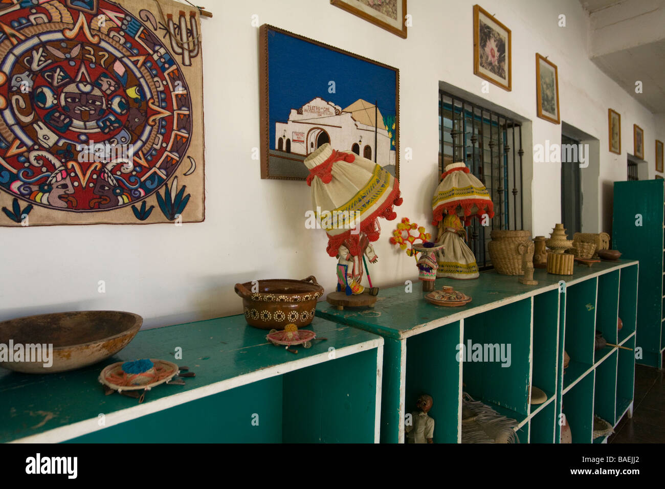 Mexiko Todos Santos Wandbild und Ausstellung im kulturellen Zentrum Centro Cultural Profesor Nestor Agundez Martinez Stockfoto