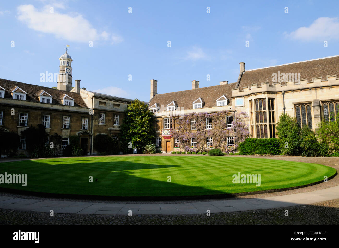 Erster Hof bei Christusse College Cambridge England UK Stockfoto