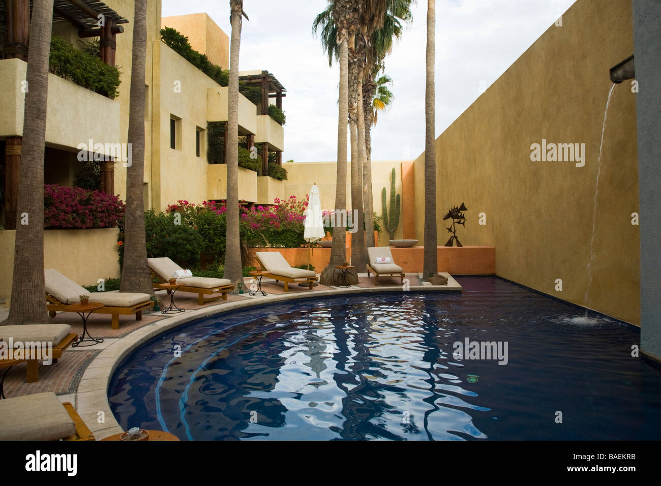 San Jose del Cabo in Mexiko beheizten Swimmingpool und Außenbereich Zimmer im Casa Natalia Boutiquehotel befindet sich in der Nähe plaza Stockfoto