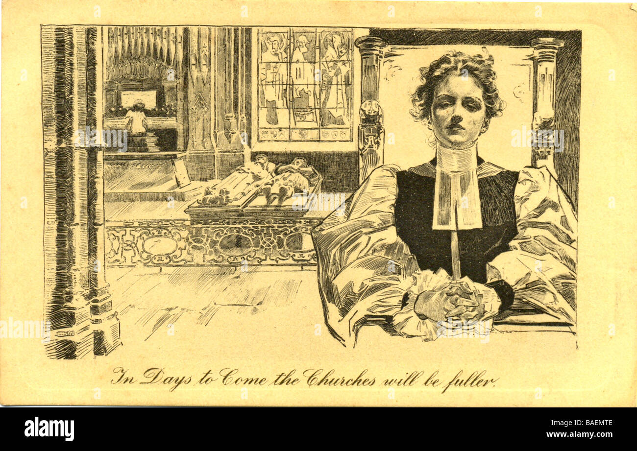 Ansichtskarte mit dem Titel "Werden In Tagen kommen die Kirchen voller um 1910" Stockfoto