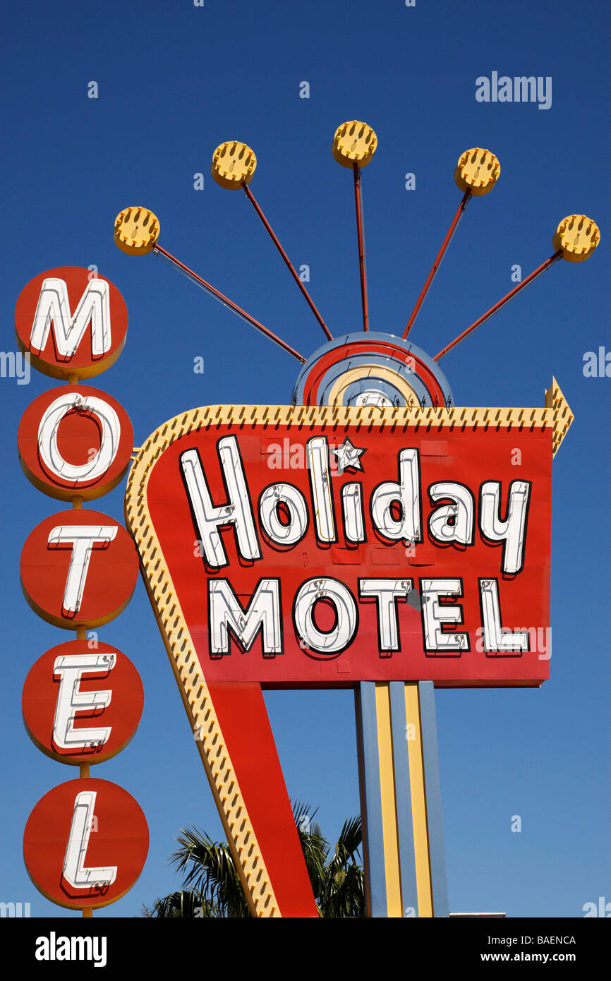 Holiday Motel unterzeichnen am Las Vegas Boulevard Las Vegas Nevada, usa Stockfoto