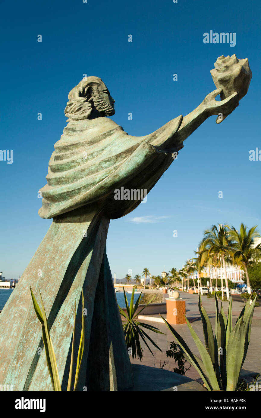 Mexiko La Paz Jesus del Caracol Jesus von der Shell-Skulptur am Malecon entlang der Bucht von Künstler Maria Eugenia Sanchez Stockfoto