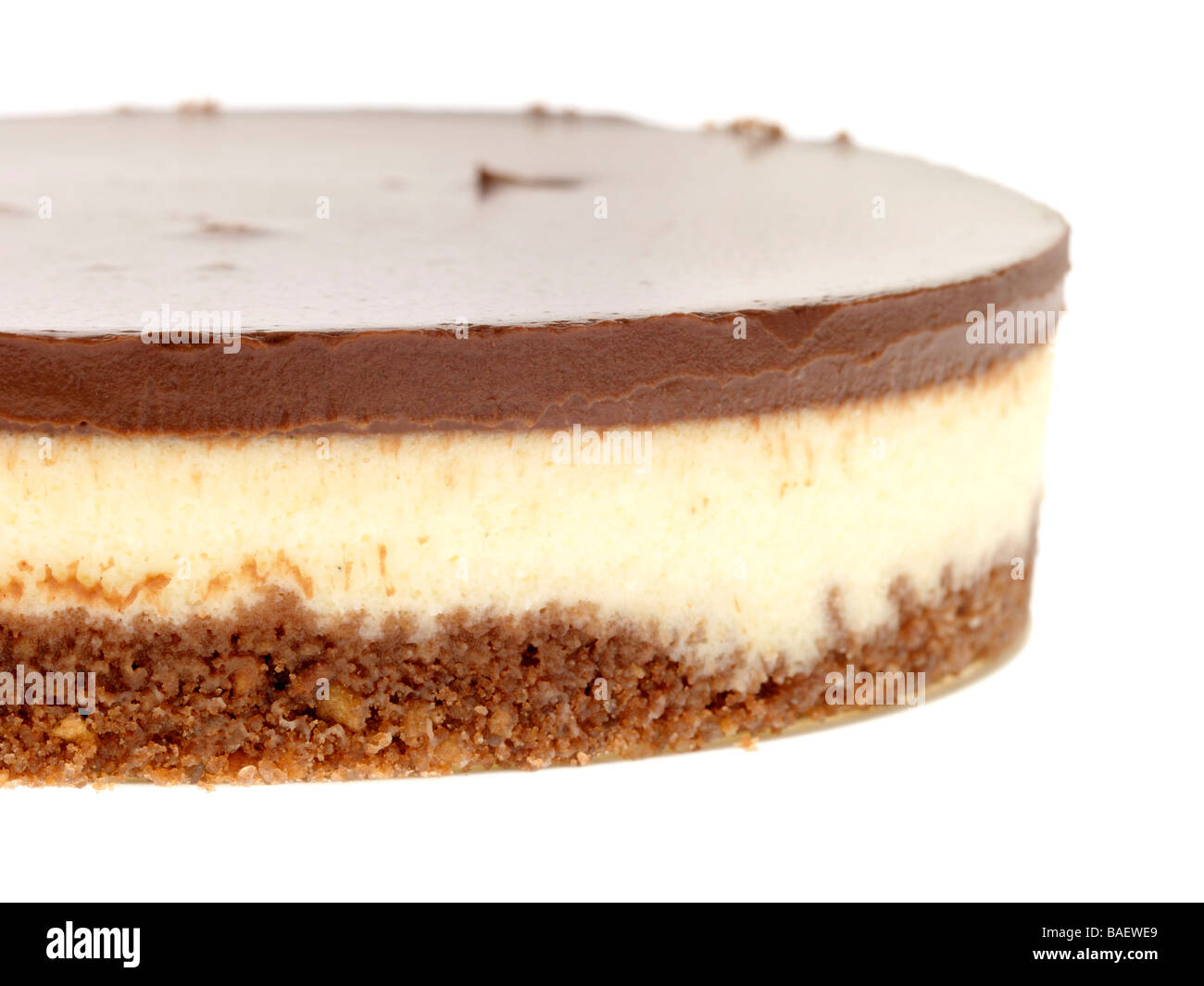 Schokolade und Vanille Käsekuchen Stockfoto