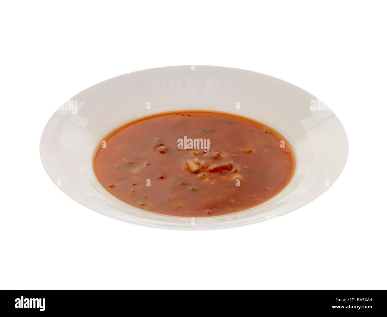 Paprika-Huhn und Tomatensuppe Stockfoto