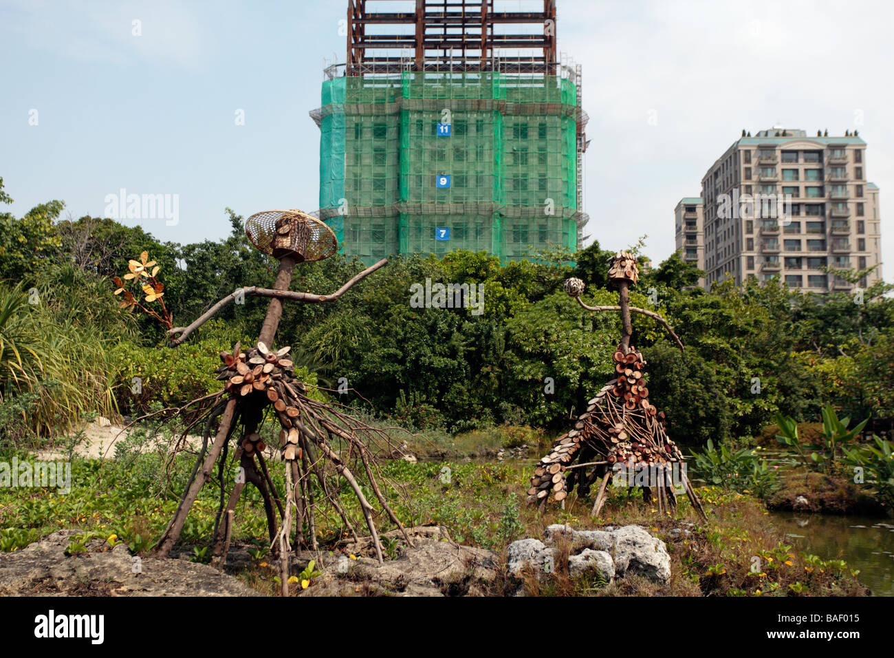 Montagearbeiten von recycling-Materialien, die im nationalen Museum der Naturwissenschaften Taiwan gemacht Stockfoto