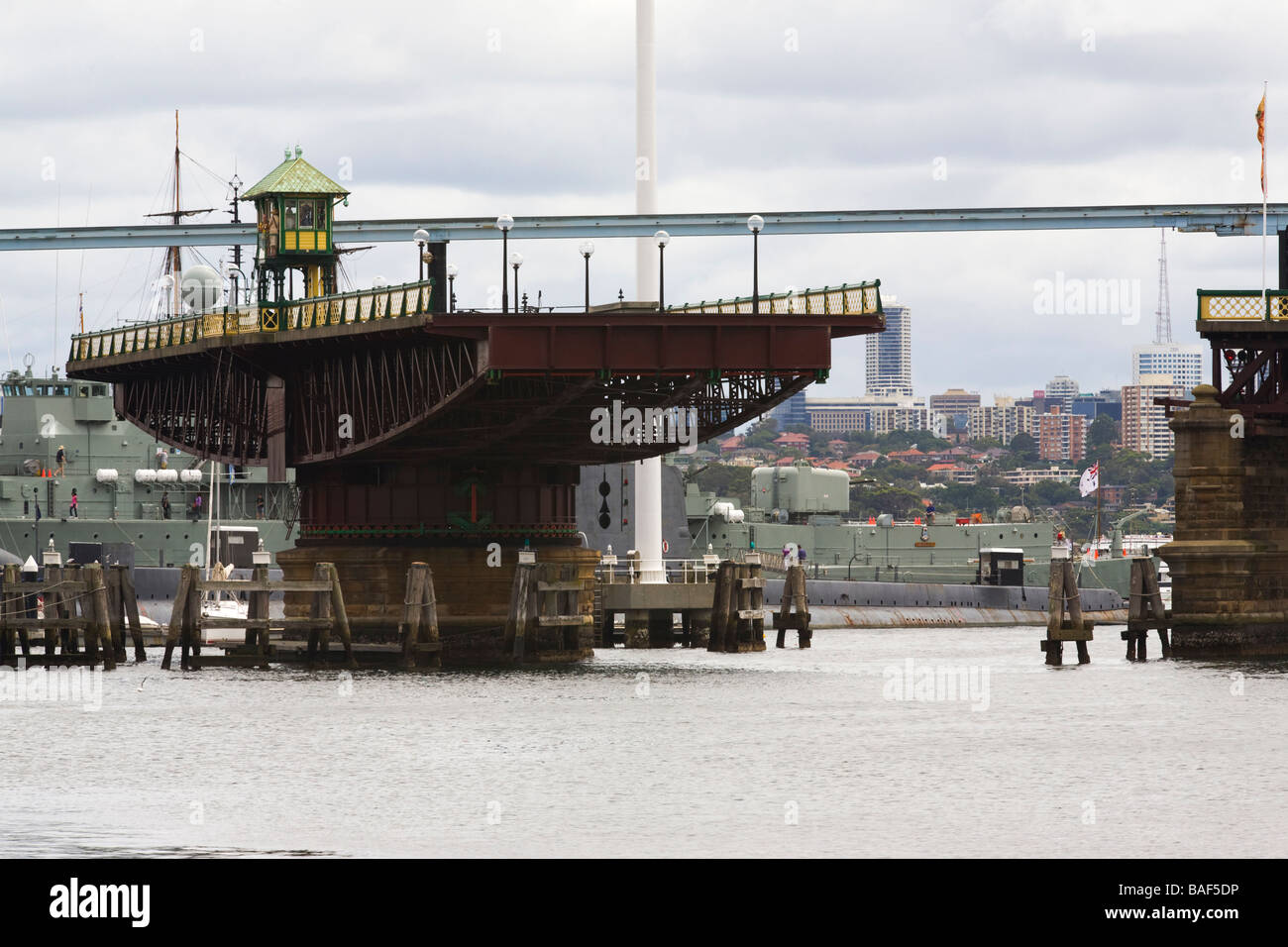 Pyrmont Bridge öffnen, Sydney, New South Wales, Australien Stockfoto