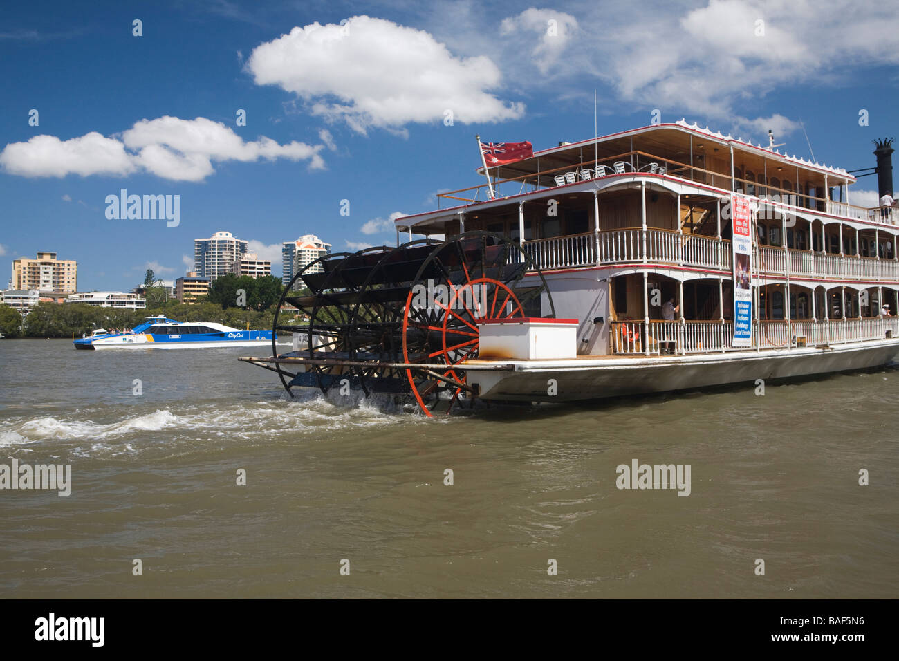 Paddeln Sie Boot am Brisbane River, Brisbane, Queensland, Australien Stockfoto