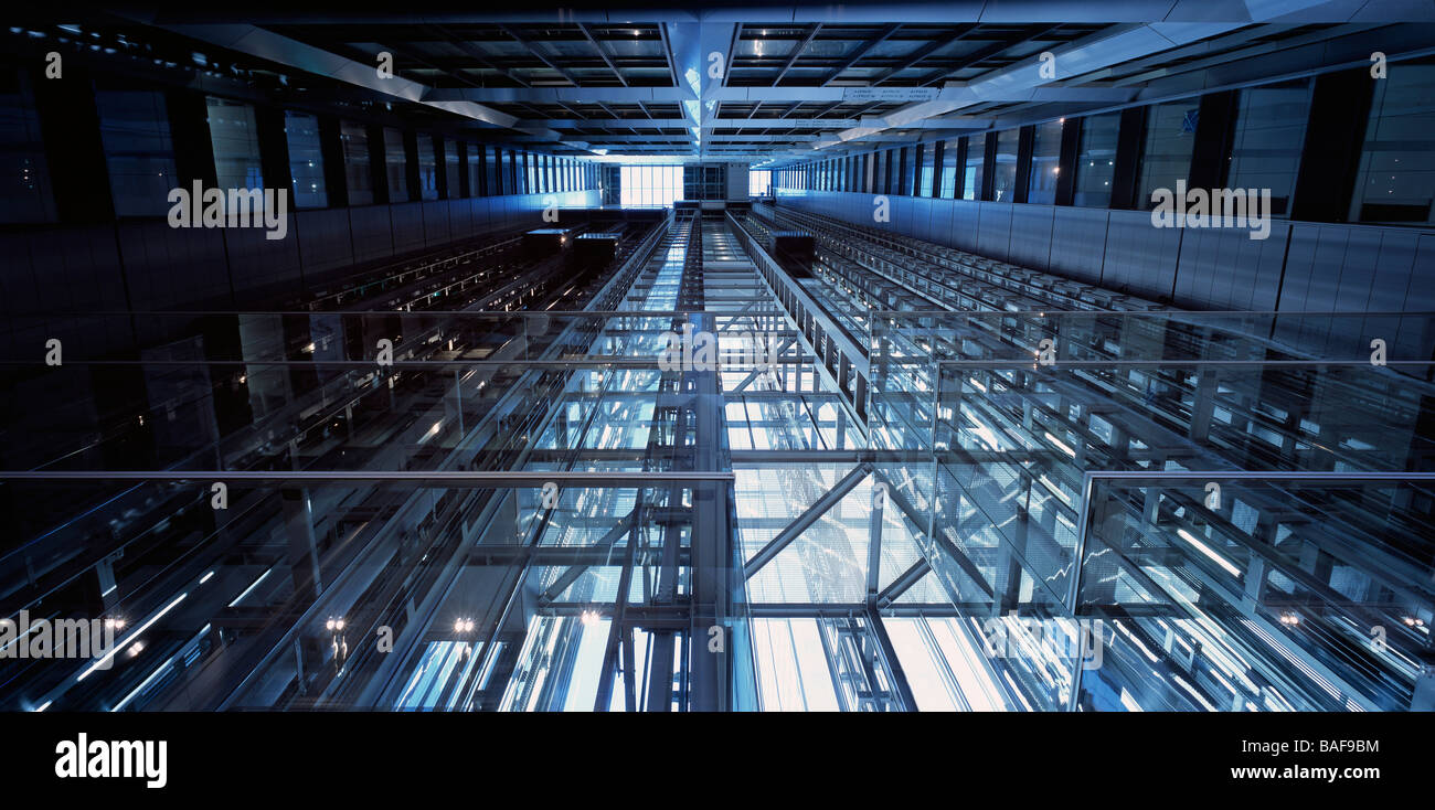 Deutsche Bank Platz, Sydney, Australien, Foster und Partner, hebt die Deutsche Bank Ort übertrieben Blick auf Atrium + Glas. Stockfoto