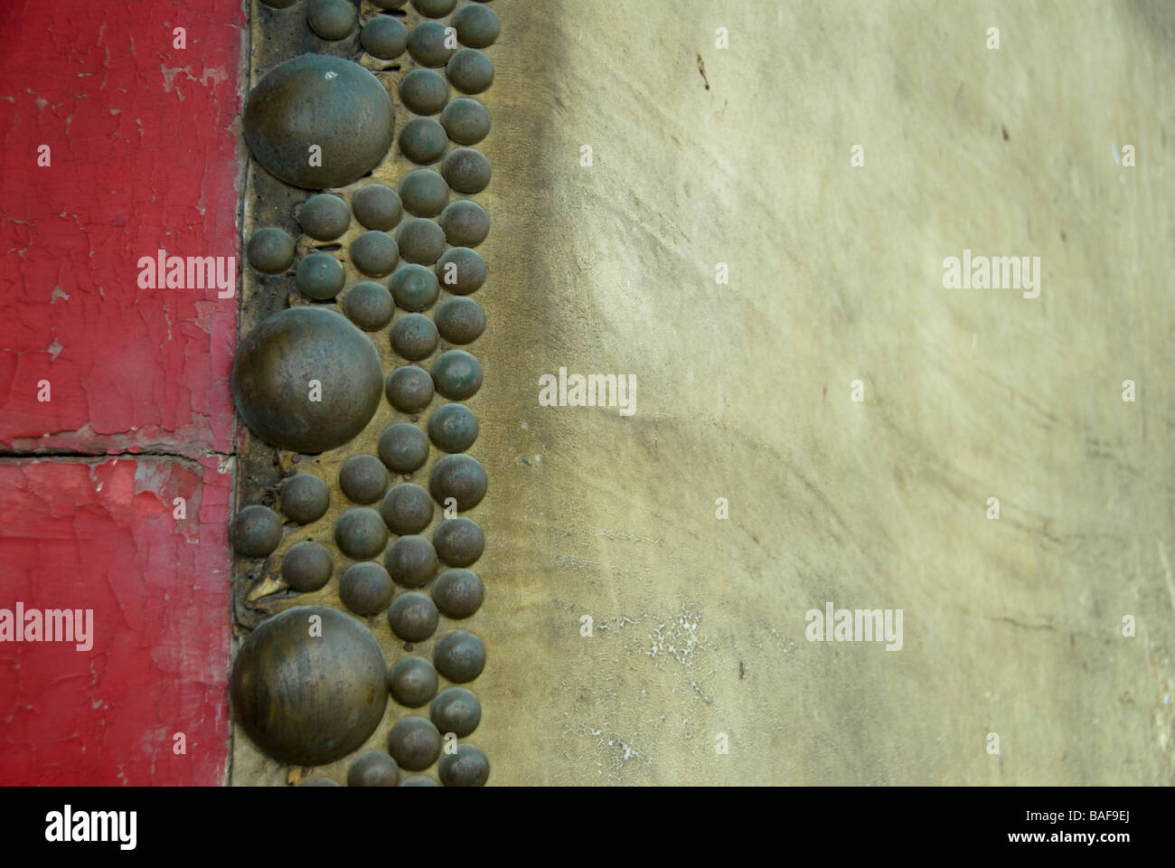 Nahaufnahme einer chinesischen traditionellen Trommel, Xian, China Stockfoto