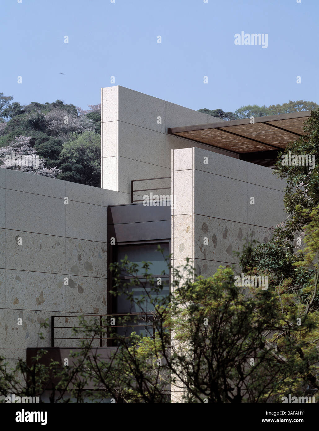 Kamakura-Haus, Kamakura, Japan, Foster and Partners, Kamakura Haus Fassade Detail. Stockfoto