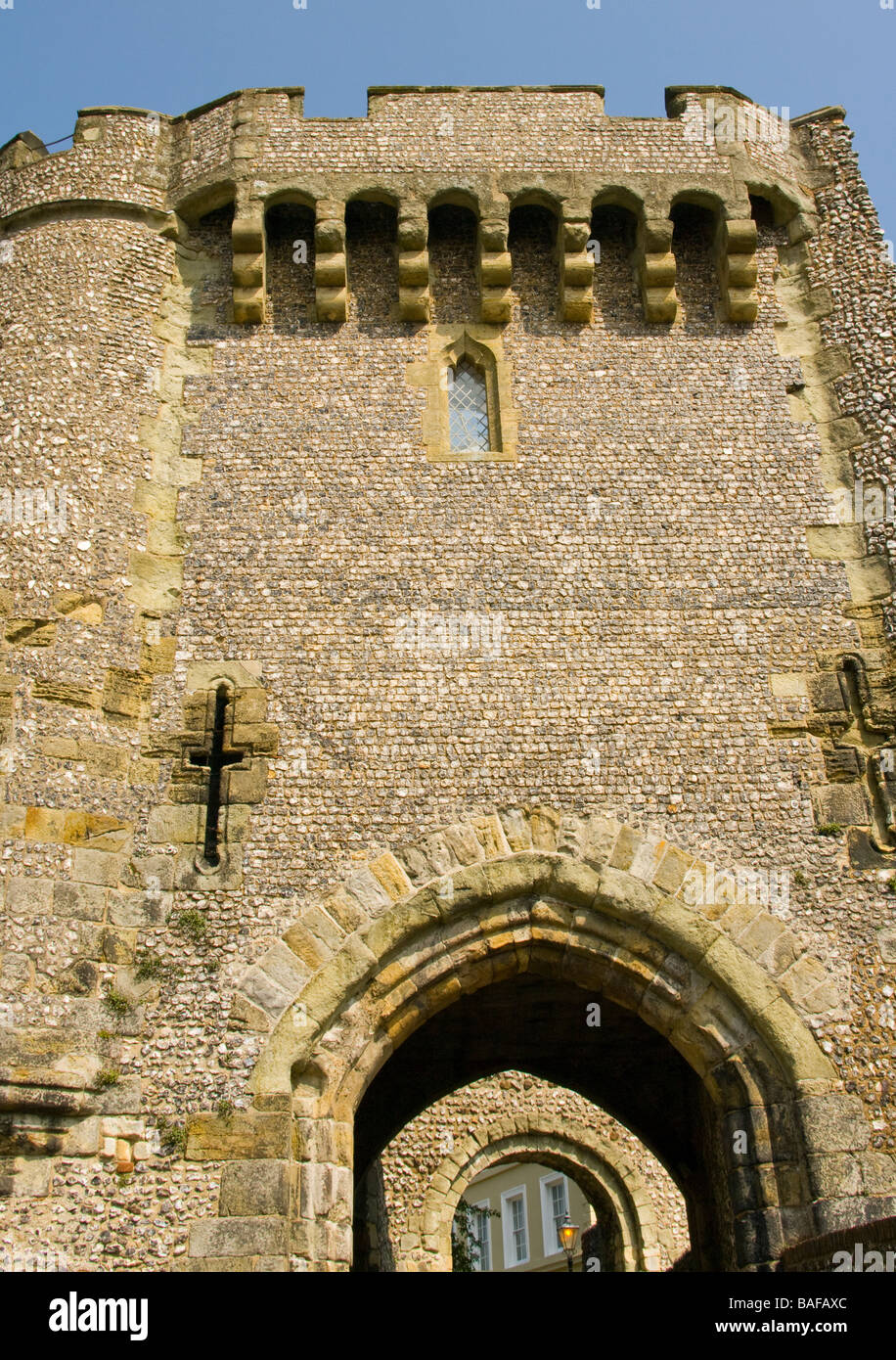 Die Barbican Torturm Lewes Castle East Sussex Stockfoto