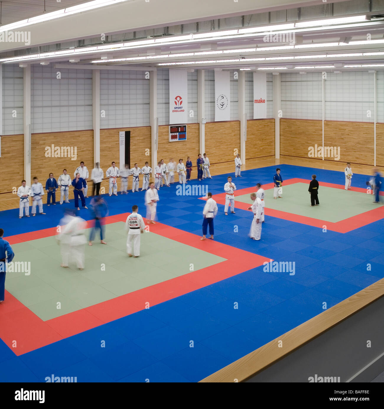 Dartford Judo Club, Dartford, Vereinigtes Königreich, stellen Architekten, Dartford Judo Club Dojo mit Judo-Klasse. Stockfoto