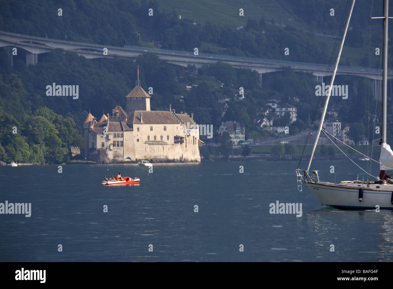 Das Schloss Chillon in Montreux Schweiz Stockfoto