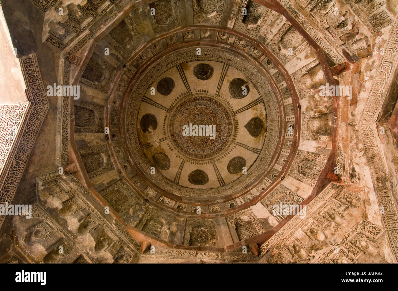 Bara Gumbad Kuppel Decke Lodi Gardens Delhi Indien Stockfoto