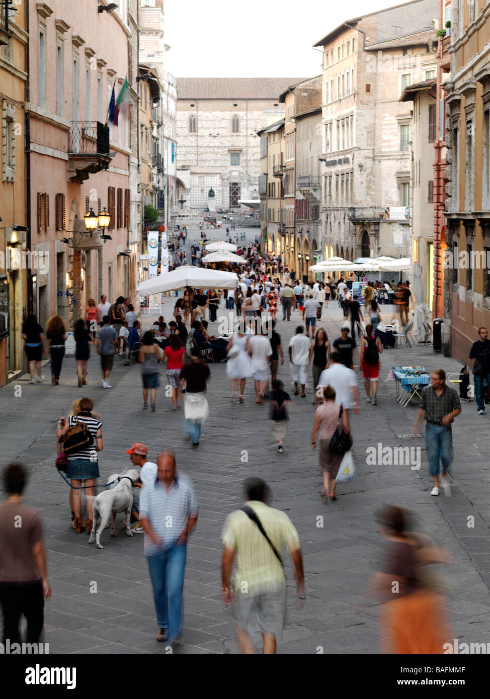 Corso Vanucci in Perugia, Italien. Stockfoto
