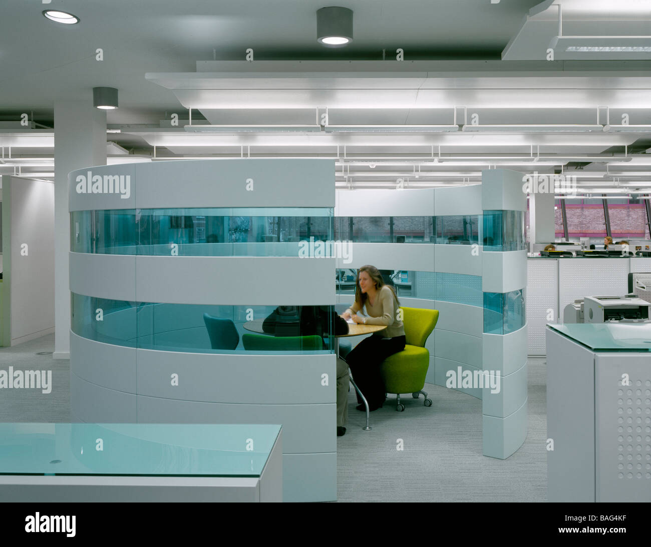 CIPD Büros, London, Vereinigtes Königreich, Gmw Architekten, Cipd Büros meeting Pod im ersten Stock. Stockfoto