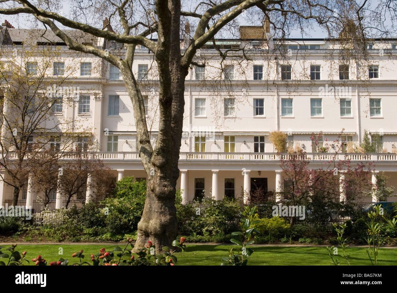 Eaton Square private Gärten Belgravia Stadt von Westminster London SW1 England HOMER SYKES Stockfoto