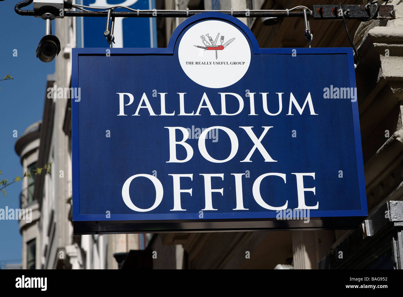 Palladium Theaterkasse Zeichen London England Stockfoto