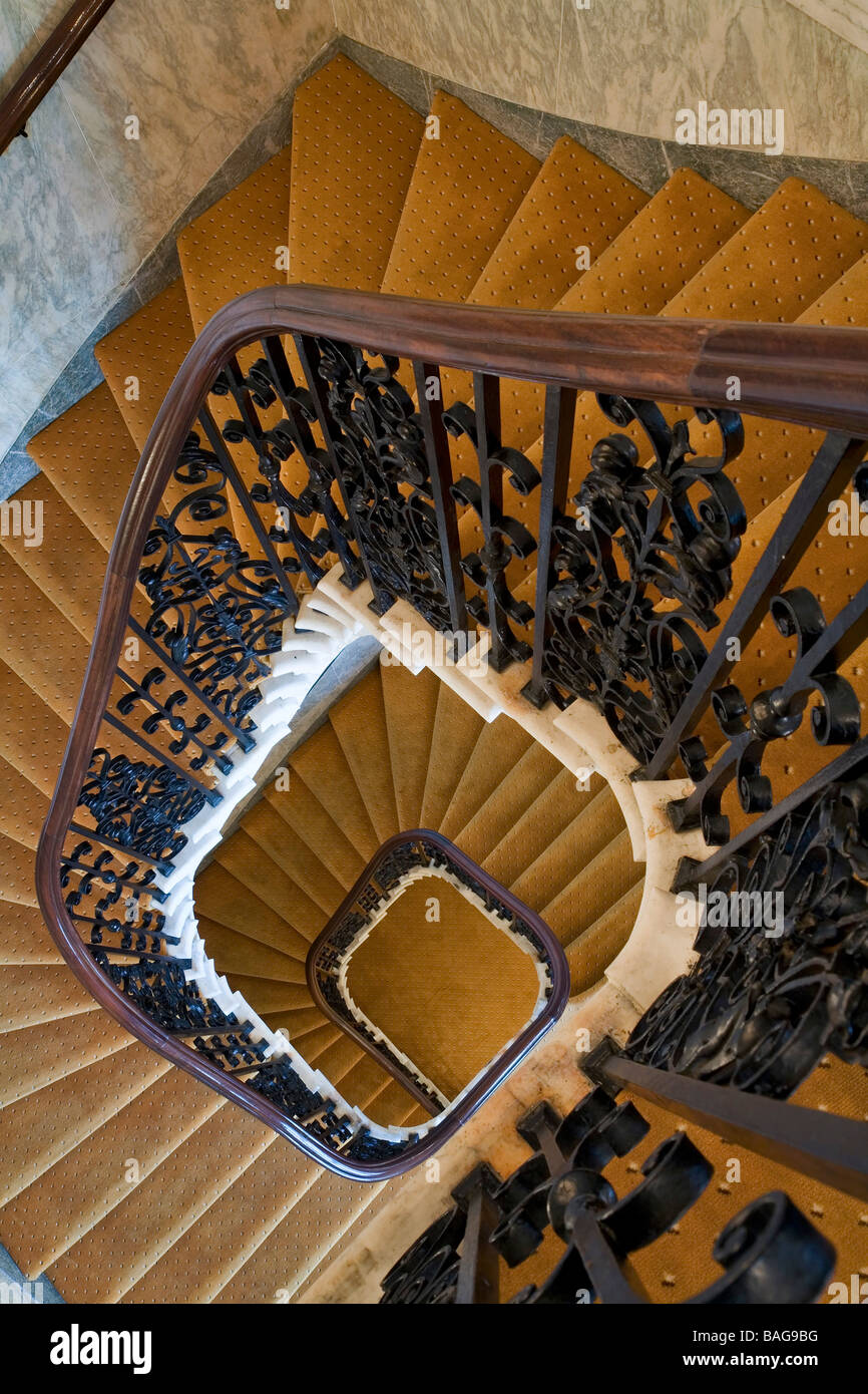 1 Cornhill, London, Vereinigtes Königreich, Architekt unbekannt, 1 Cornhill verzierten Treppe (Refurbishedrefubished Marmor Kassensaal Stockfoto