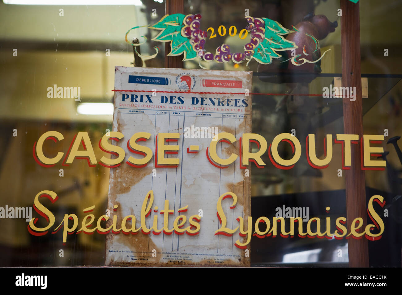 Frankreich, Rhone, Lyon, 8, 9, 10, Rue du große Martin, Cafe des Verbände, traditionelles Bouchon Restaurant Stockfoto