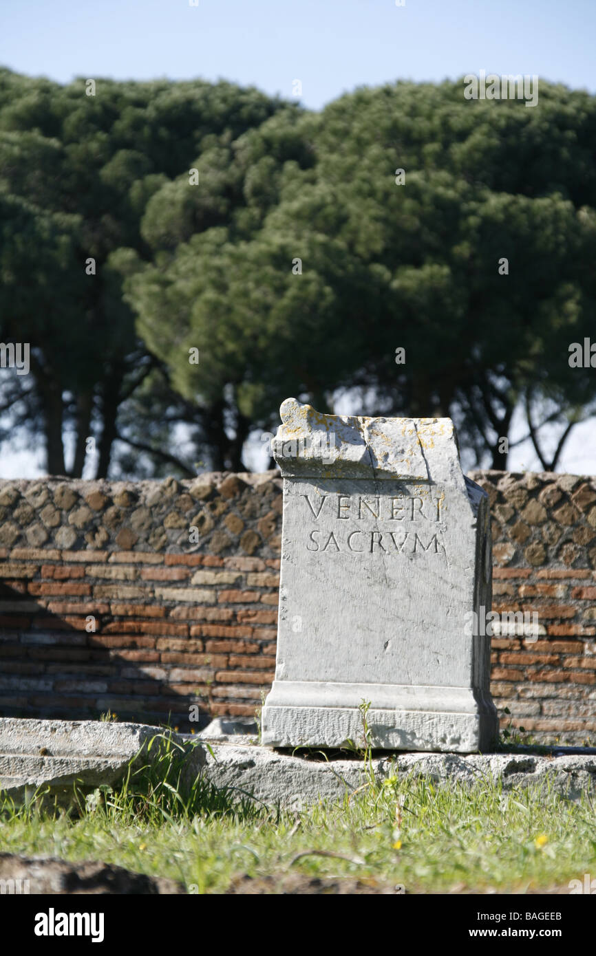 Ruinen der alten Stadt von Ostia Antica, Italien Stockfoto