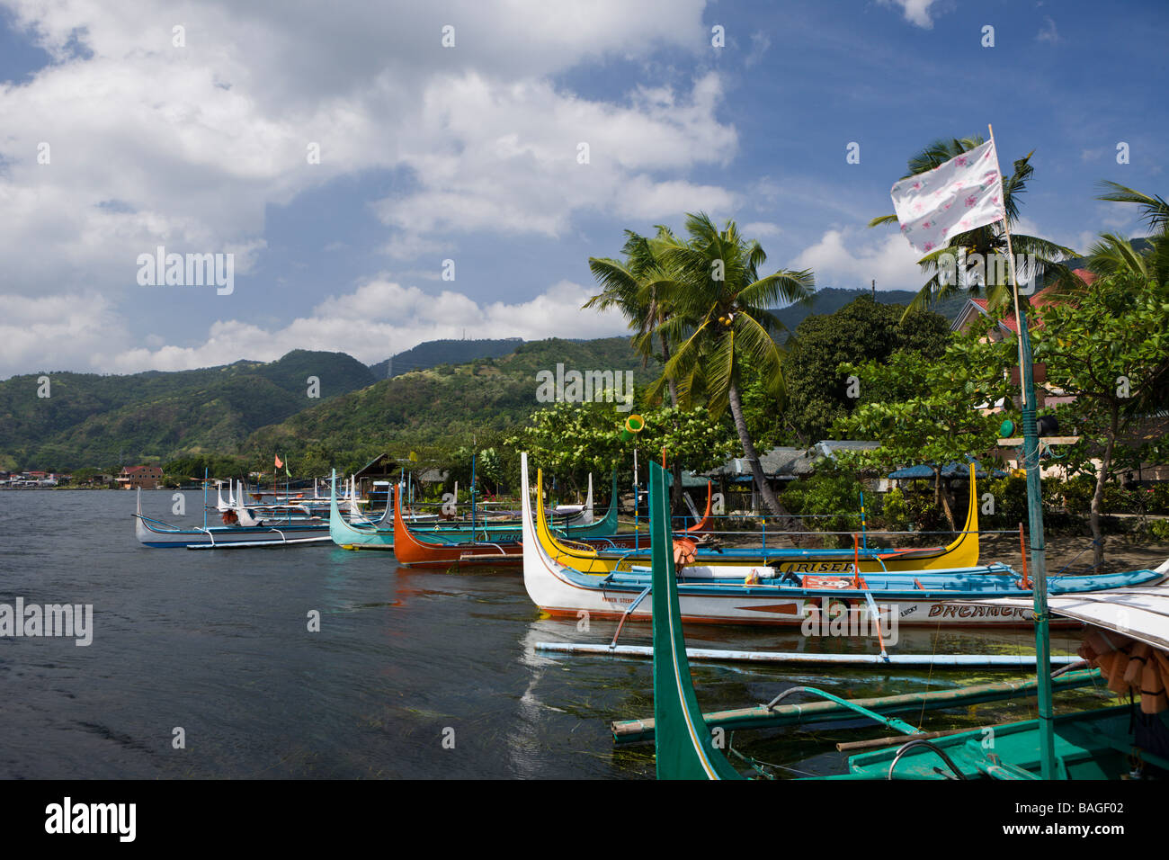 Ausleger am Lake Taal Philippinen Stockfoto