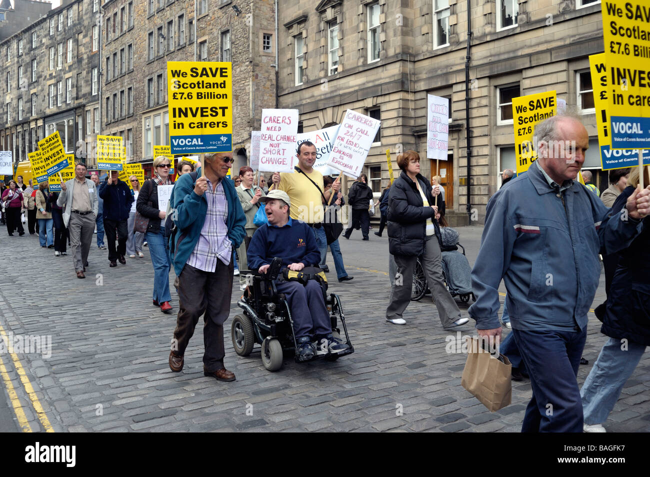 22. April 2009 in Edinburgh zu protestieren Stockfoto