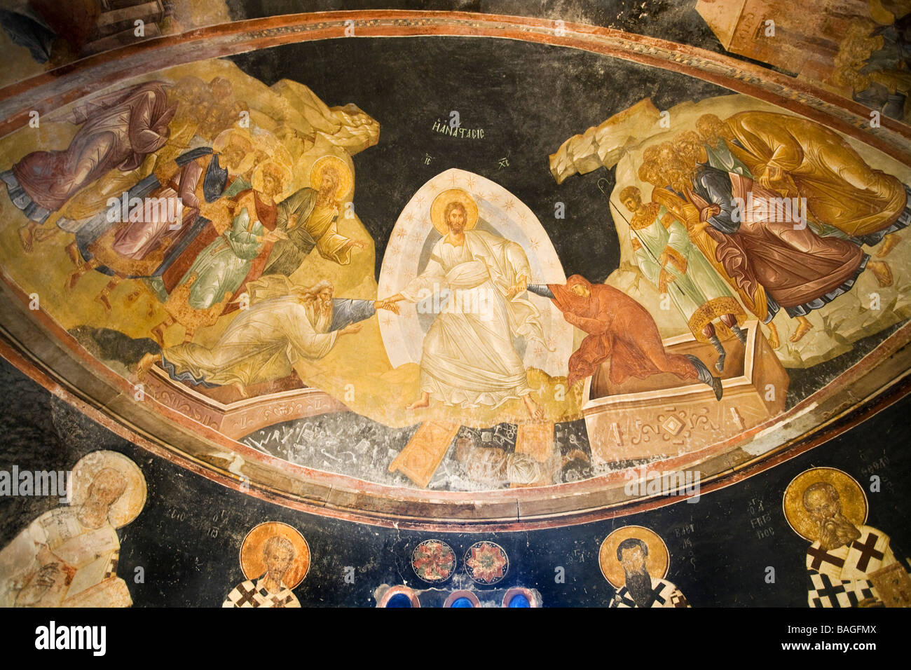 Türkei, Istanbul, St. Sauveur Kirche Paraklis Fresken, Kariye Museum, eine ehemalige Kirche Saint-Sauveur, der Abstieg in die Stockfoto