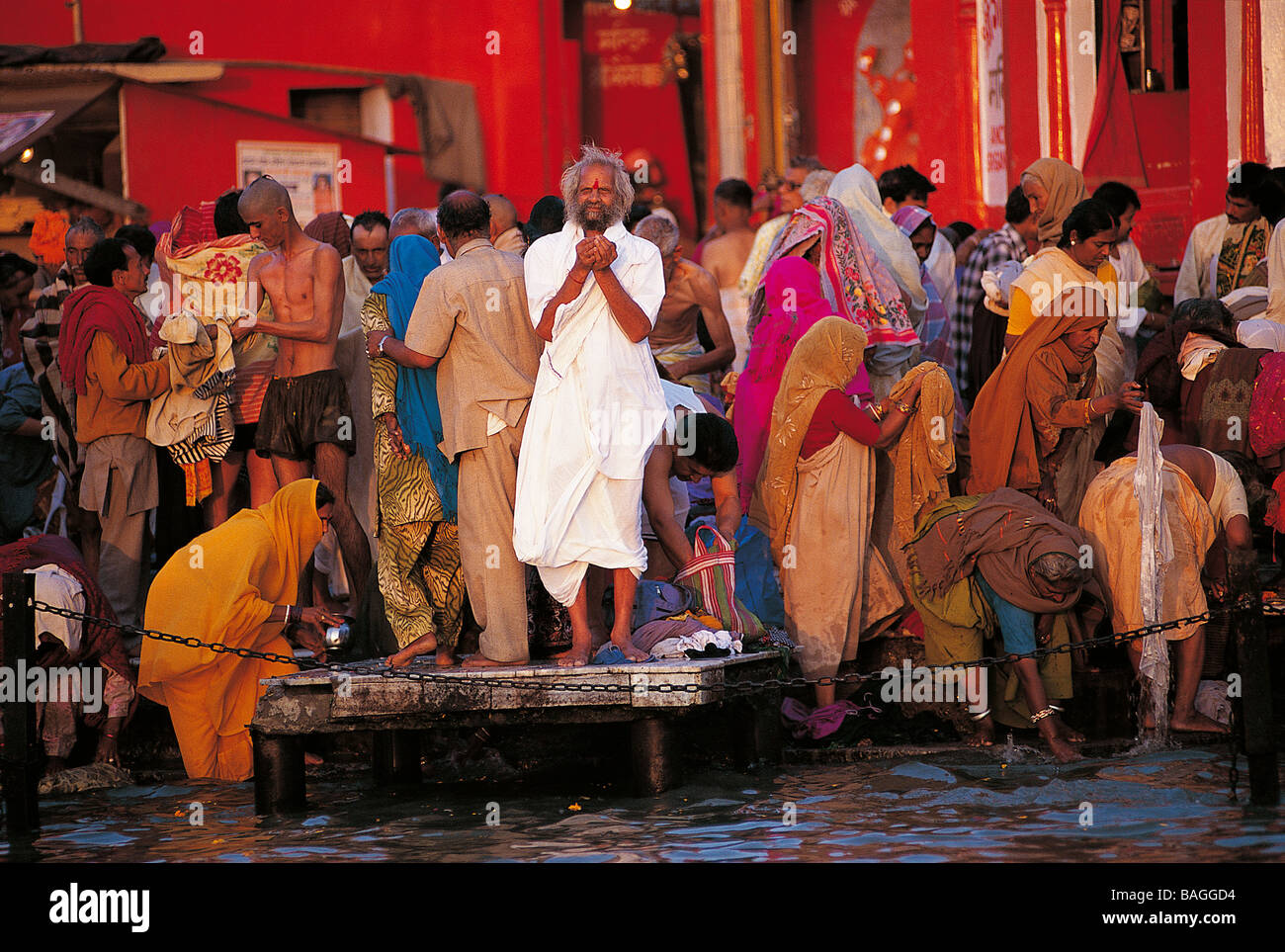 Indien, Uttarakhand, Haridwar, die Kumbh Mela ist ein Hindu-Wallfahrt, die vier Mal alle zwölf Jahre auftritt und rotiert zwischen Stockfoto