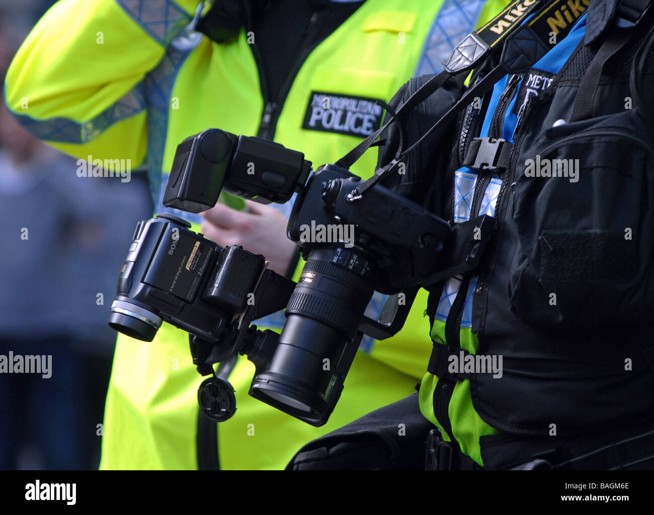 Polizeiliche Überwachung Einheit, G20-Gipfel, London, England, UK Stockfoto