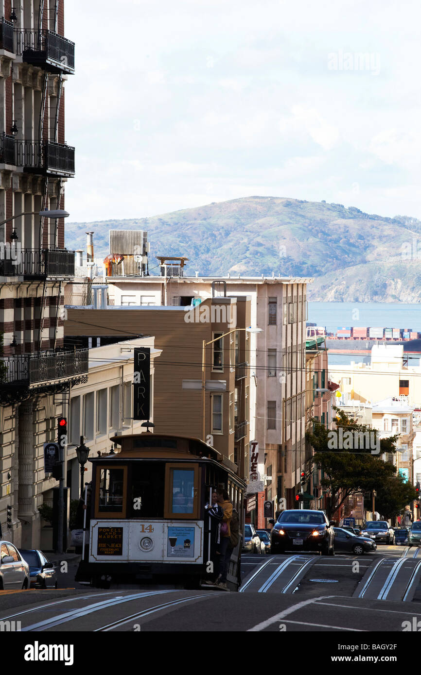 Straßenszene mit Straßenbahn, San Francisco Stockfoto